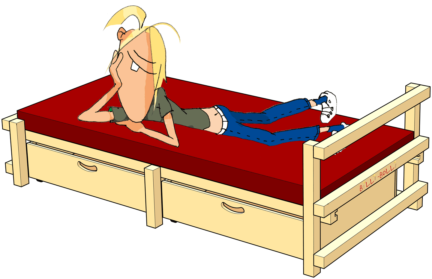 Low Youth Beds: Type 3, as a flat couch