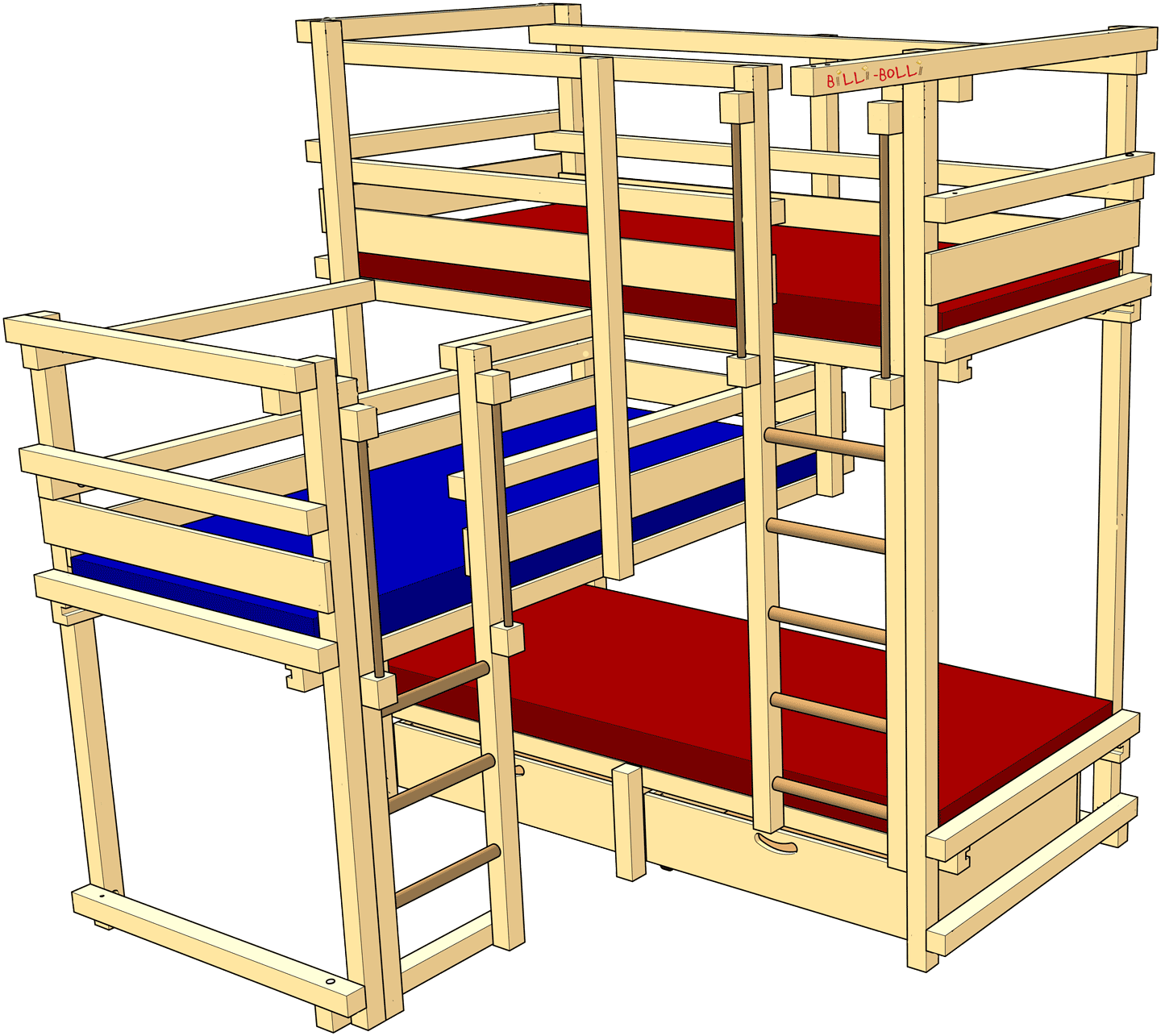 Corner Bed for Three