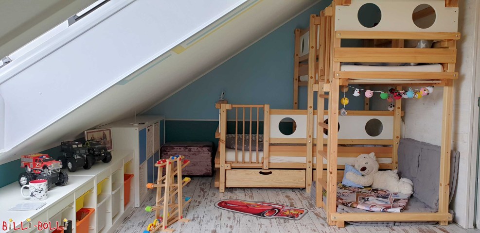 Le lit superposé d’angle est utilise parfaitement l’espace disponible sous … (Lit superposé d’angle)