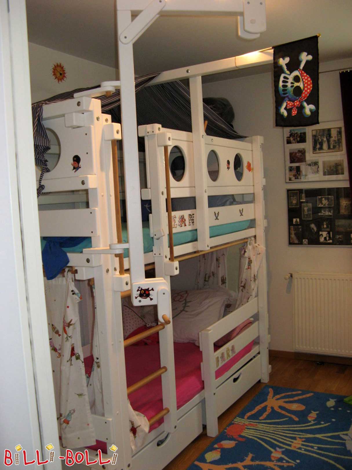 Our bunk bed is “pirate ship” and “princess castle” in one… (Bunk Bed)