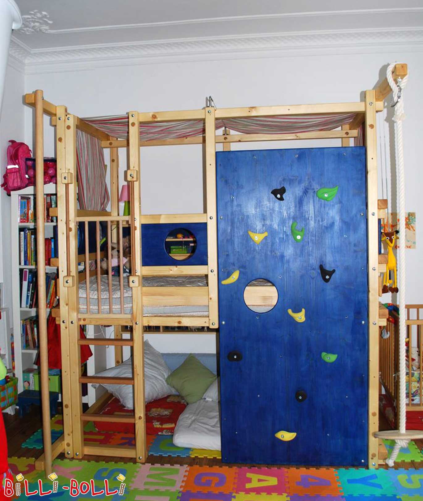 Today I’d like to finally send you a few photos of our fantastic Billi-Bolli b … (Loft Bed Adjustable by Age)