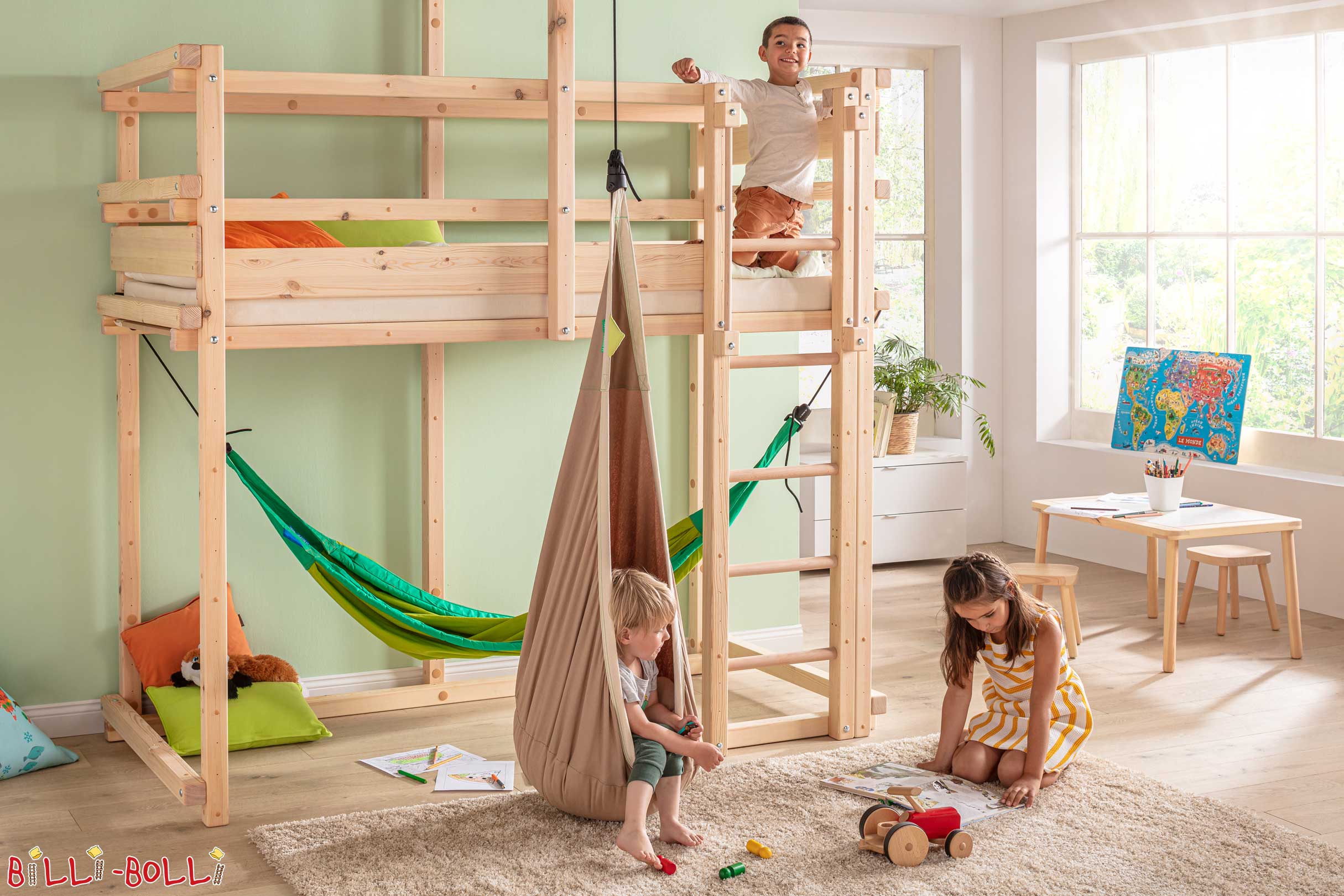 Swing under on sale loft bed