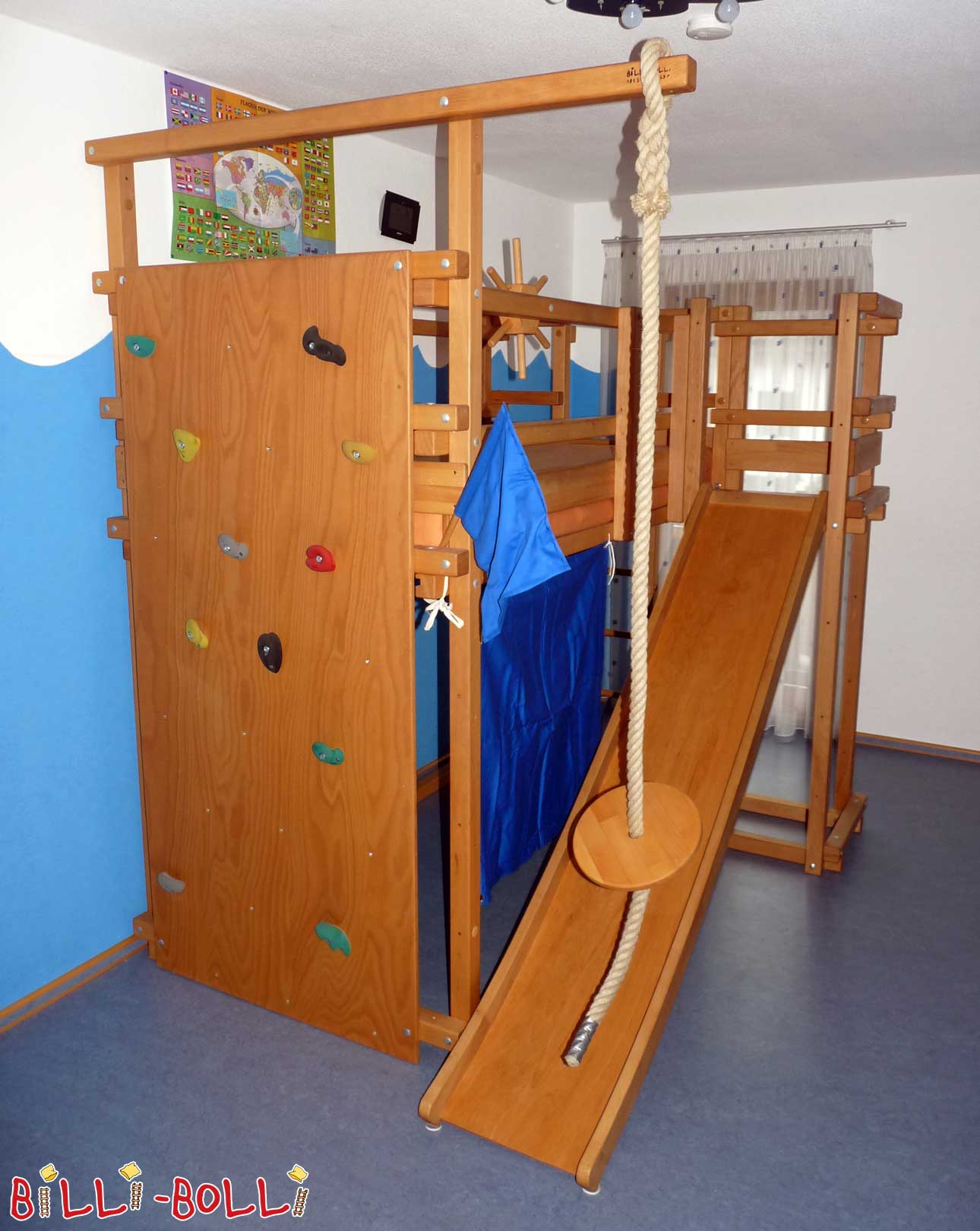 bunk beds with a slide attached