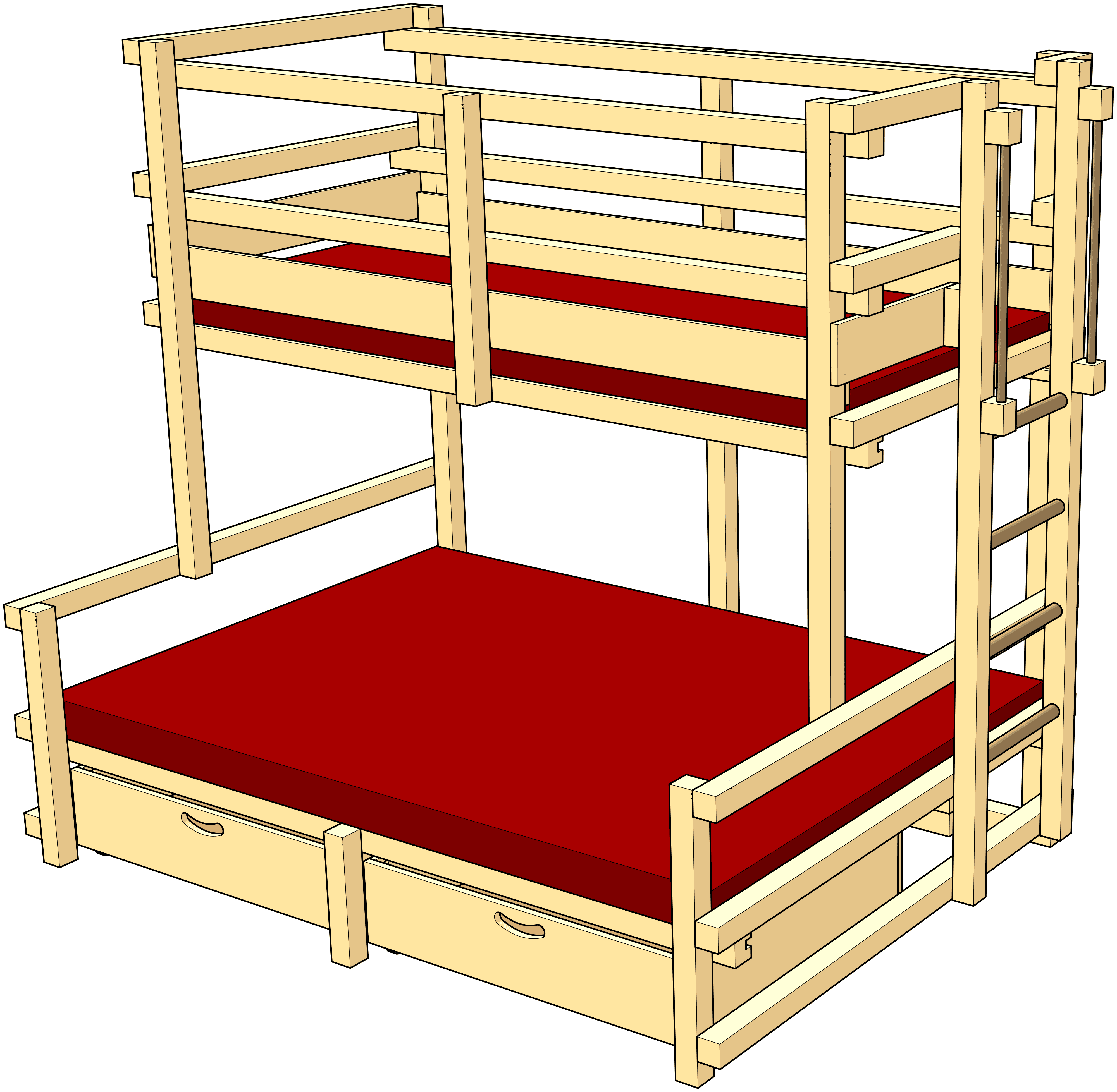 Bunk bed-bottom-wide