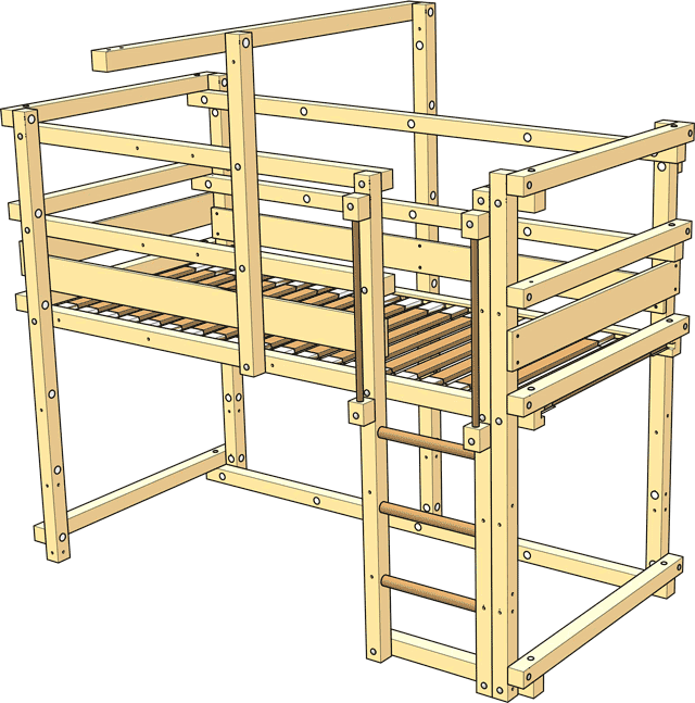 Leveringsomfang Halv høyde loft seng