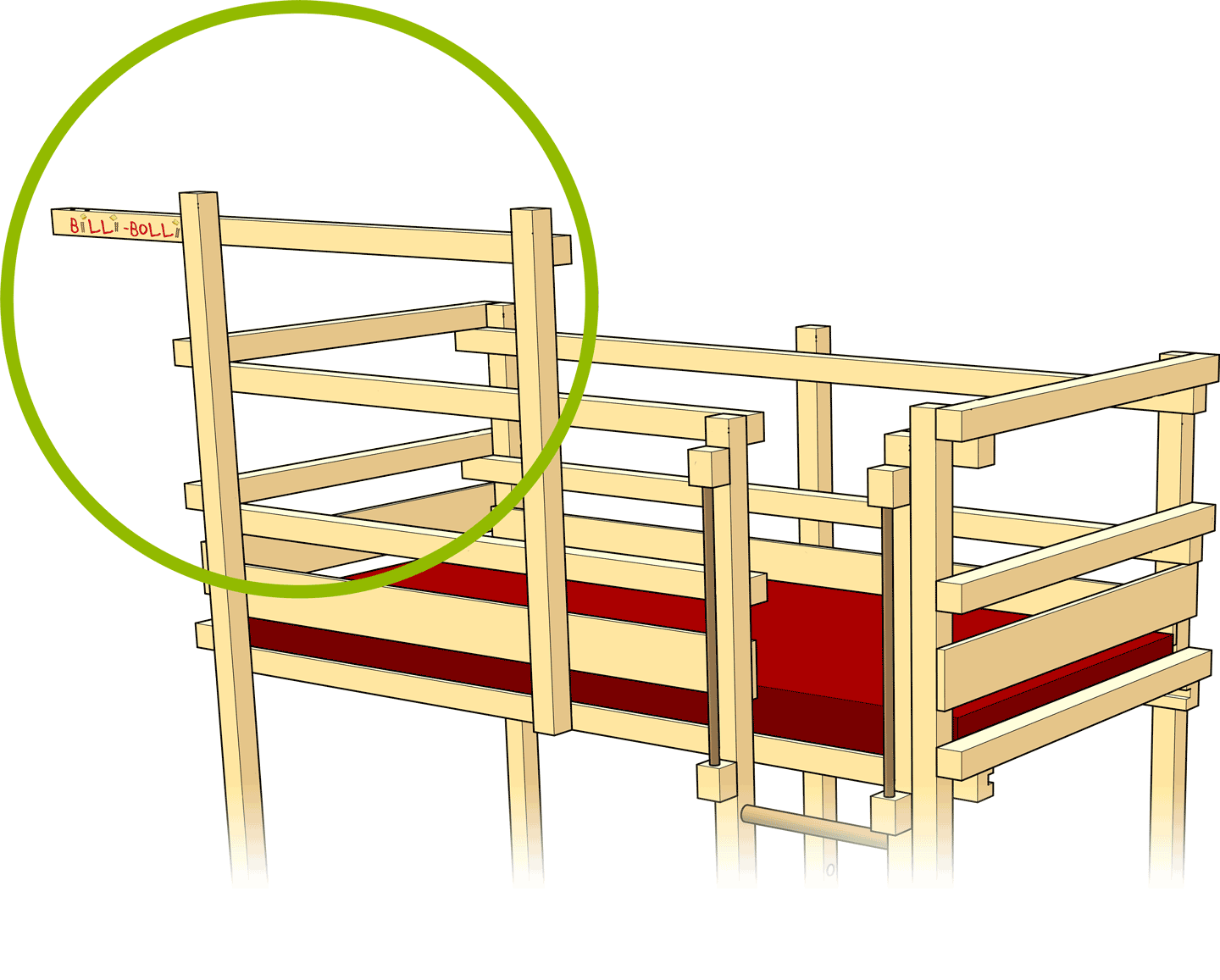 Barre de suspension dans la longueur