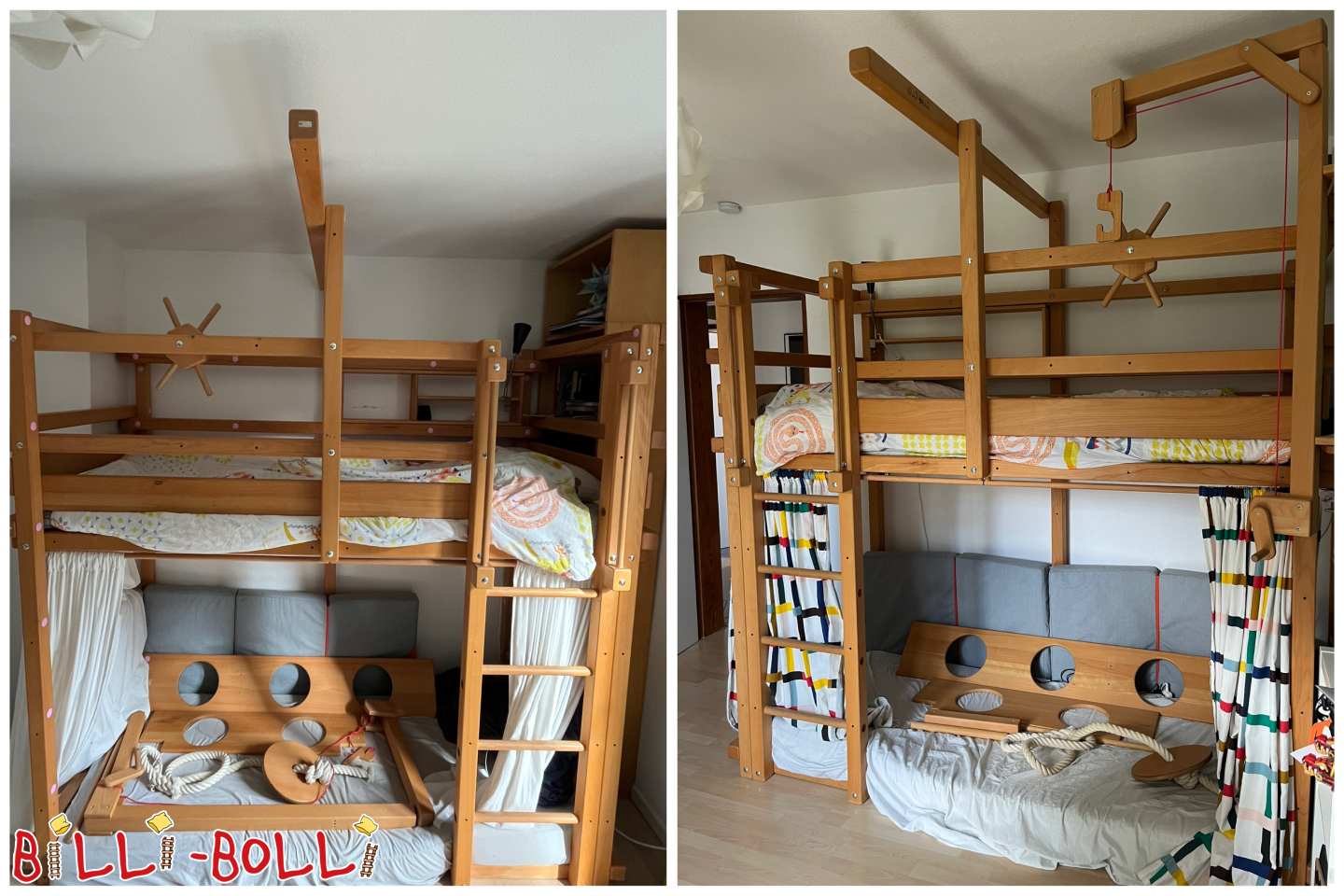 2x lit mezzanine évolutif 90 x 200cm avec beaucoup d'accessoires (Francfort/Main) (Catégorie : Lit mezzanine évolutif de seconde-main)