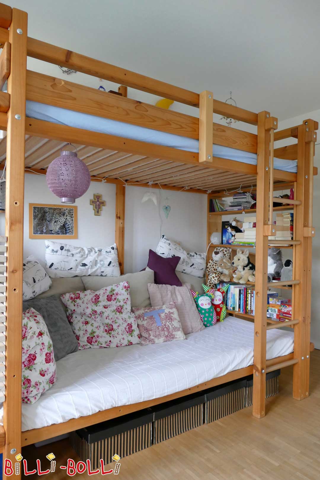 2x loft bed growing with the child incl. conversion set, 90 x 200 cm, oiled spruce (Category: second hand loft bed)