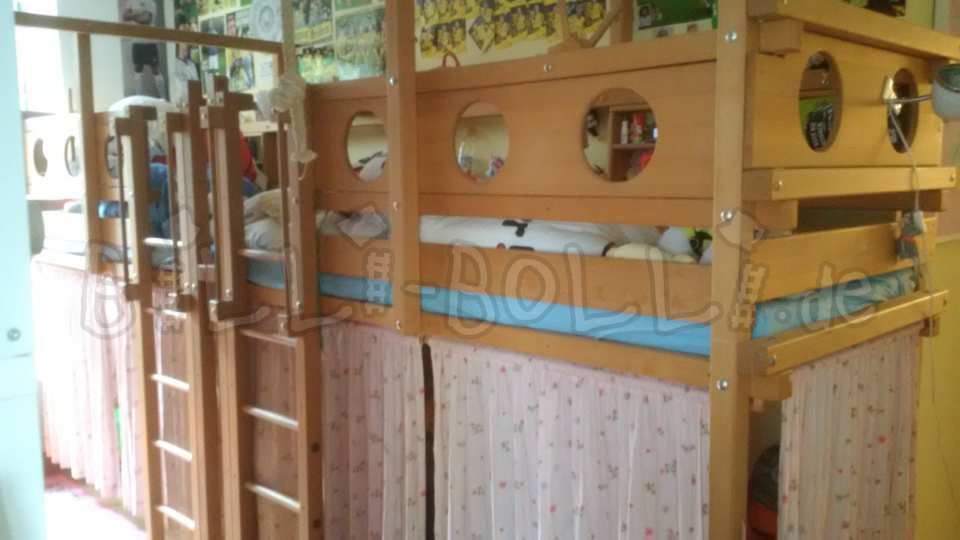 2 ложкі-гарышчы, якія растуць разам з вамі, 90 х 200 см, алейны бук (катэгорыя: Патрэбна ложак-гарышча)