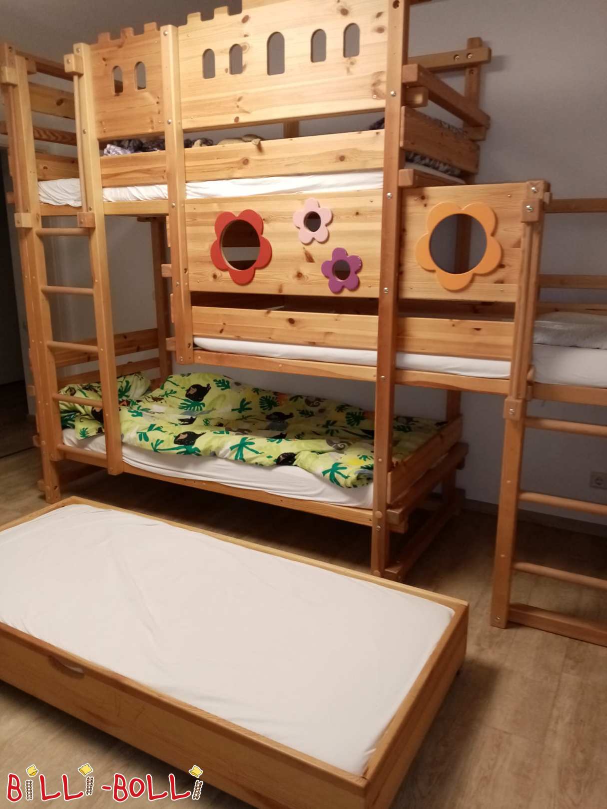 3-bunk bed type 2B (1/2 laterally offset version) without mattresses (Category: Triple Bunk Beds pre-owned)