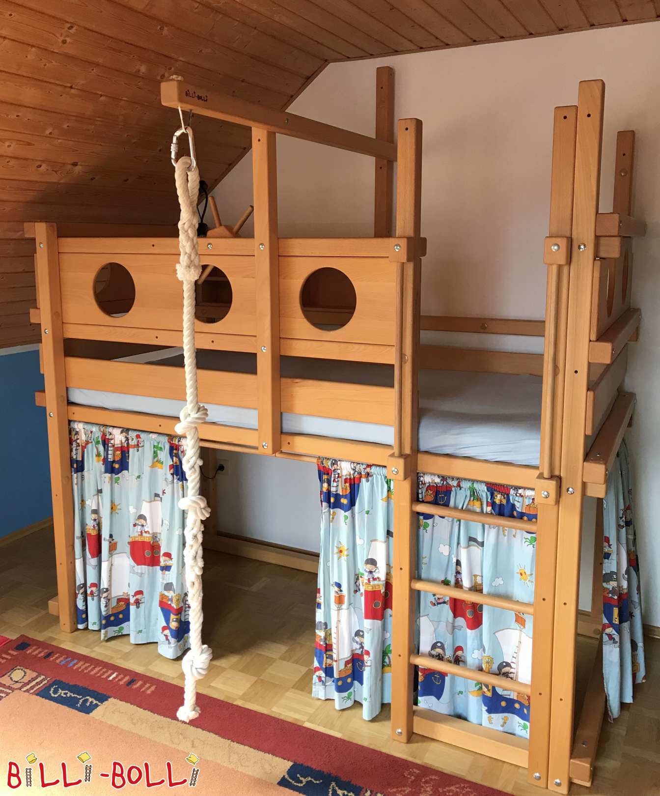Adventure loft bed with sloping roof step, Landshut (Category: second hand loft bed)