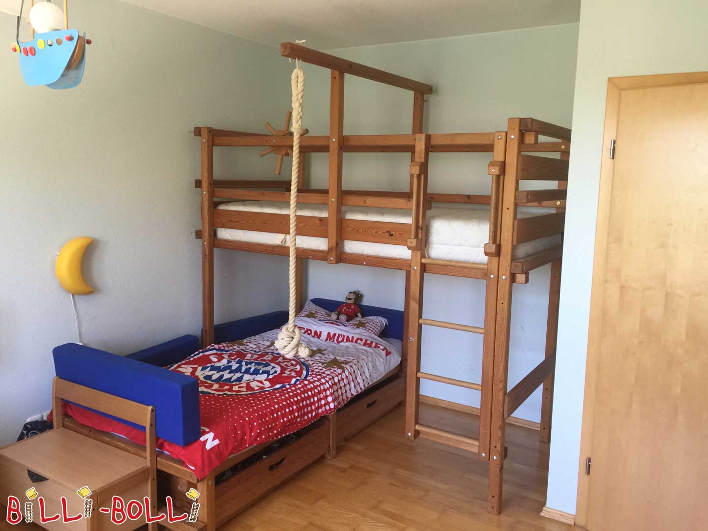 Adventure bed/bunk bed made of unencumbered Swedish pine wood (Category: second hand bunk bed)