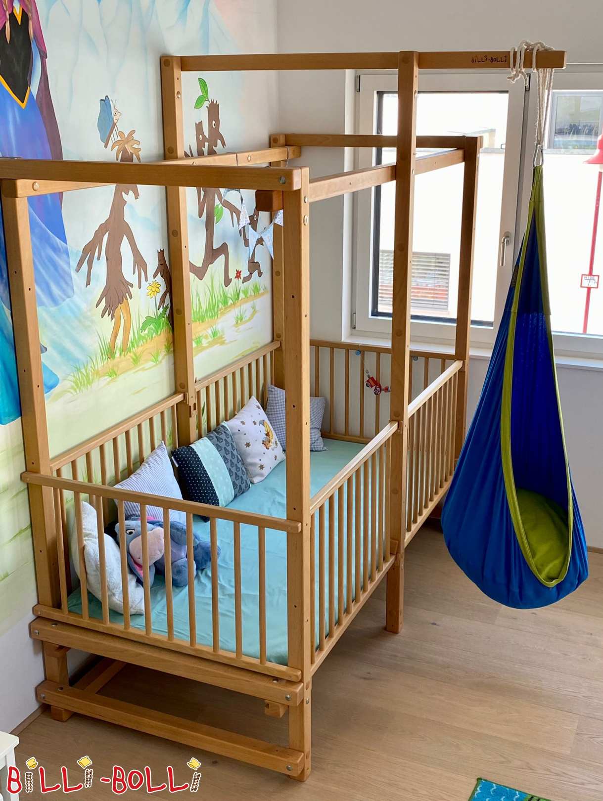 Kūdikio lova, 90x200 cm, bukas neapdorotas (Kategorija: Lovelė naudota)