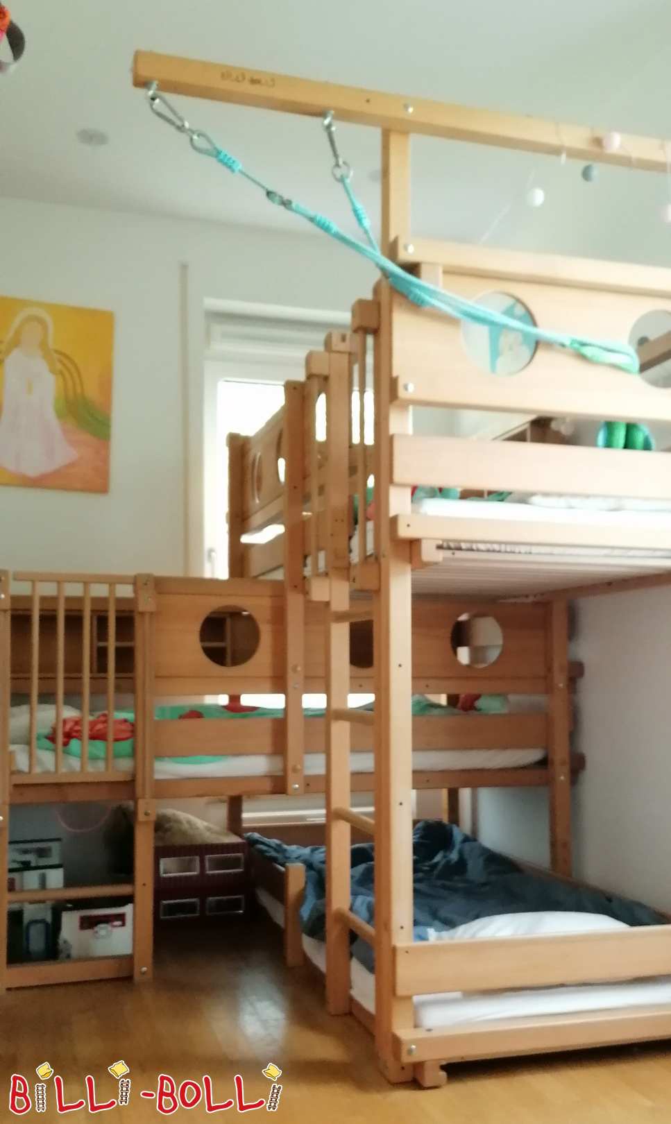 Abiejų viršutinių lovų tipas 1A virš kampo 90x200cm Miunchene (Kategorija: Vaikiškos lovos ir lovos su gultais, skirtos vaikams ir paaugliams: Naudoti vaikiški baldai)