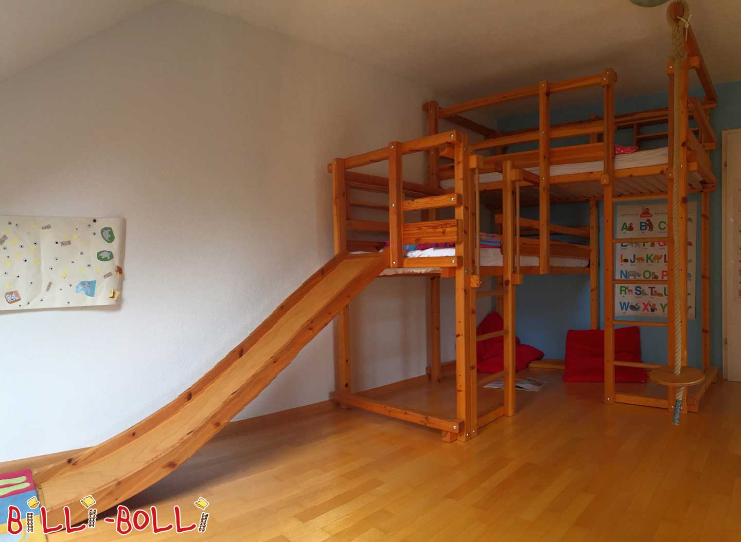 Обе кровати типа 2А, 90 x 200 см, промасленная вощеная сосна (Категория: Горка для кровати-чердака)