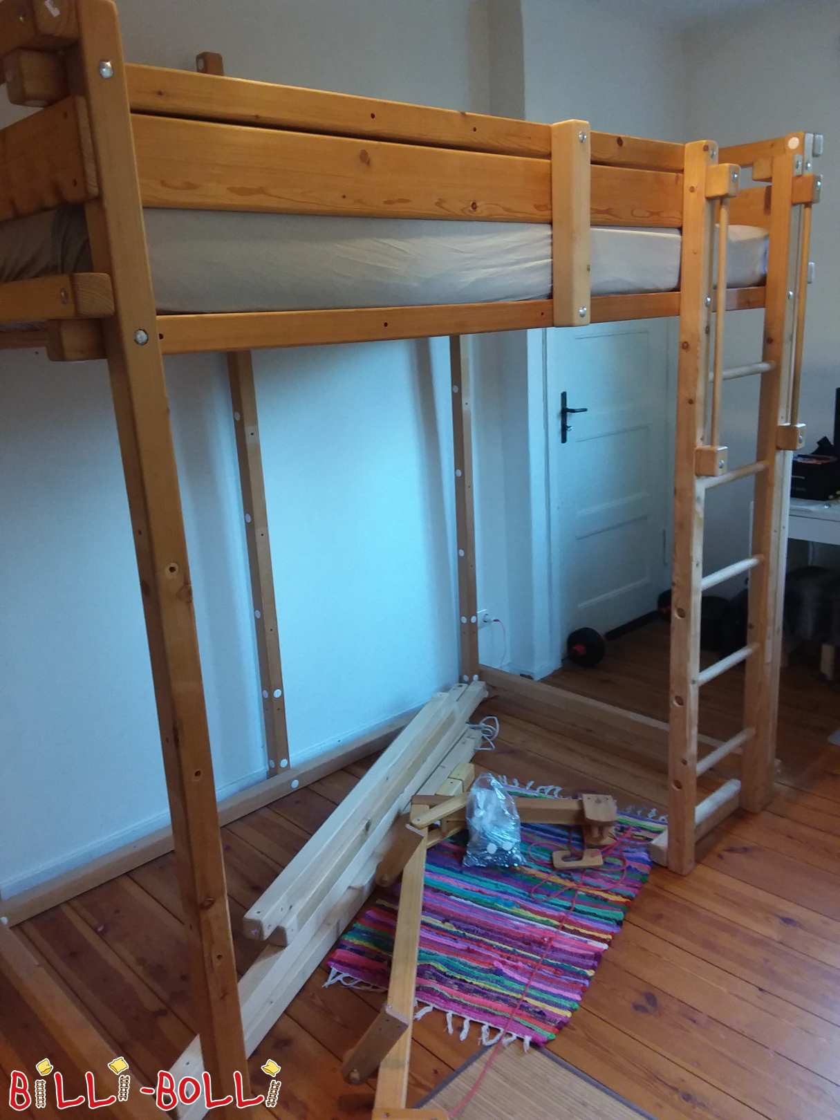 Berlin Growing loft bed 120x200 with crane & beam for swing (Category: Loft Bed Adjustable by Age pre-owned)