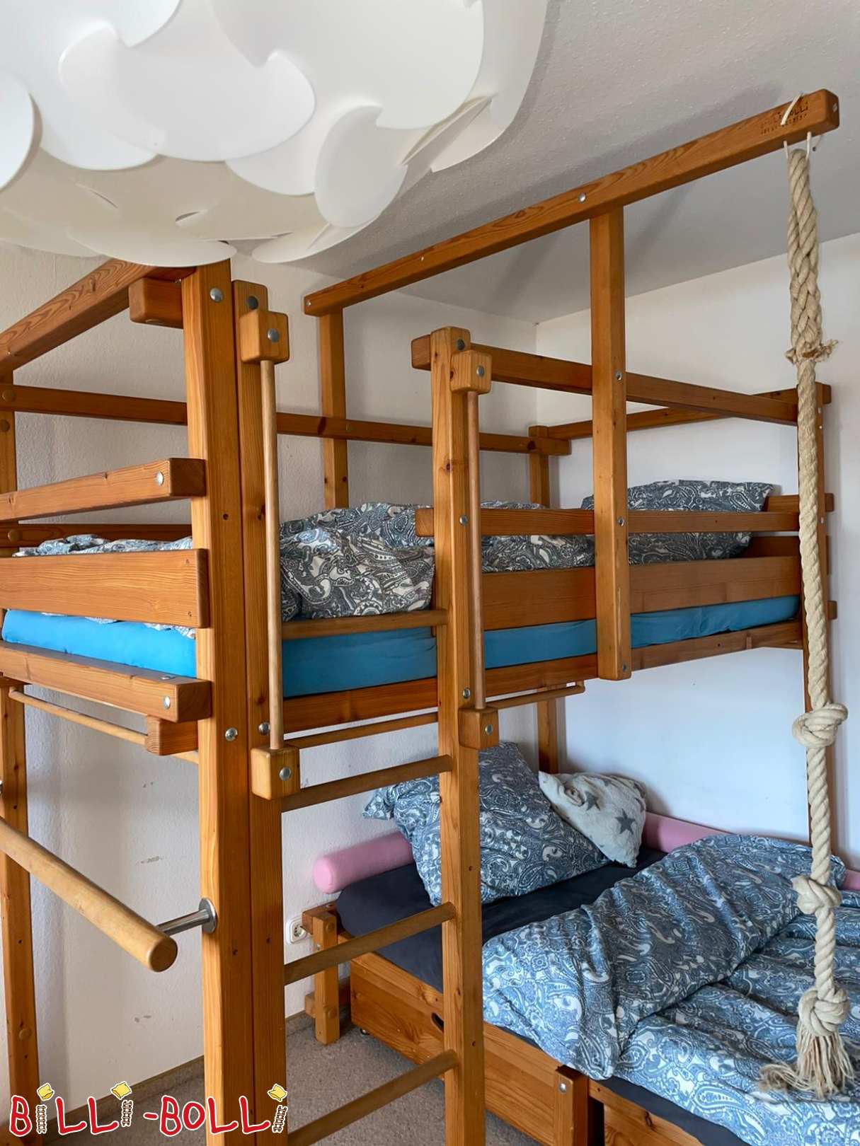 Bed over-hoek, vuren, geolied gewaxt (Categorie: Over hoek stapelbed gebruikt)