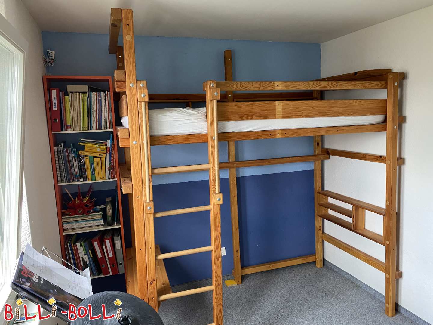 Bed over-corner, pine, with various accessories (near Zurich) (Category: Corner Bunk Bed pre-owned)