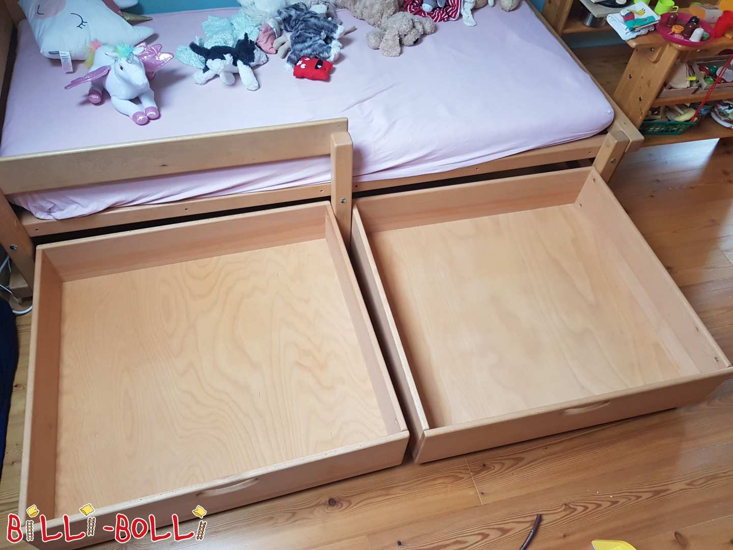 Bed box 2 pieces oiled beech for bed 90 x 200 (Category: Accessories/extension parts pre-owned)