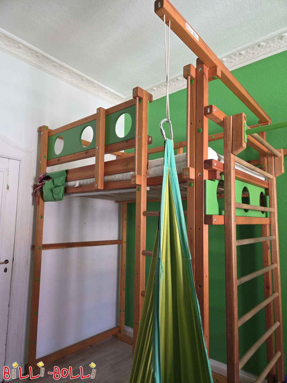 Billi-Bolli hoogslaper die meegroeit met het kind (120x200 cm) met hoge buitenpoten (Categorie: Groeiende hoogslaper gebruikt)