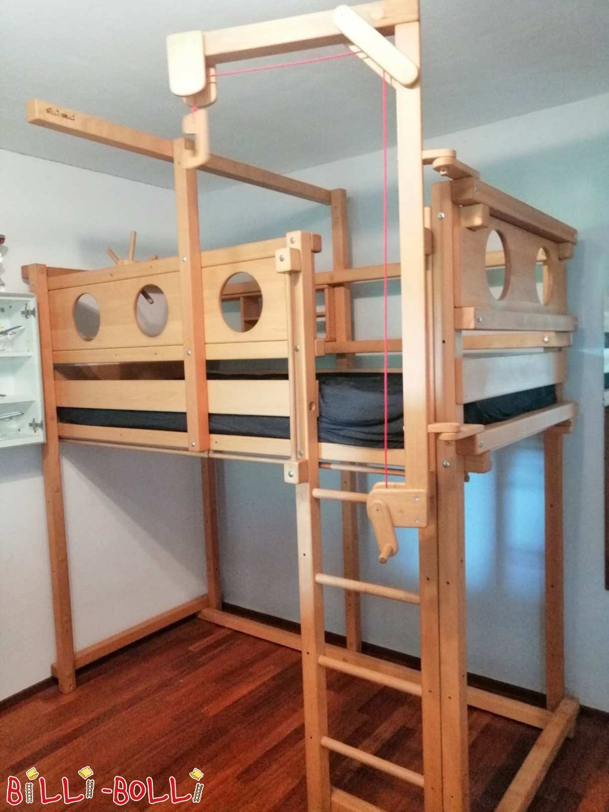 Billi-Bolli Pirate loft bed, faia tratada com cera de óleo (Categoria: Cama alta usada)