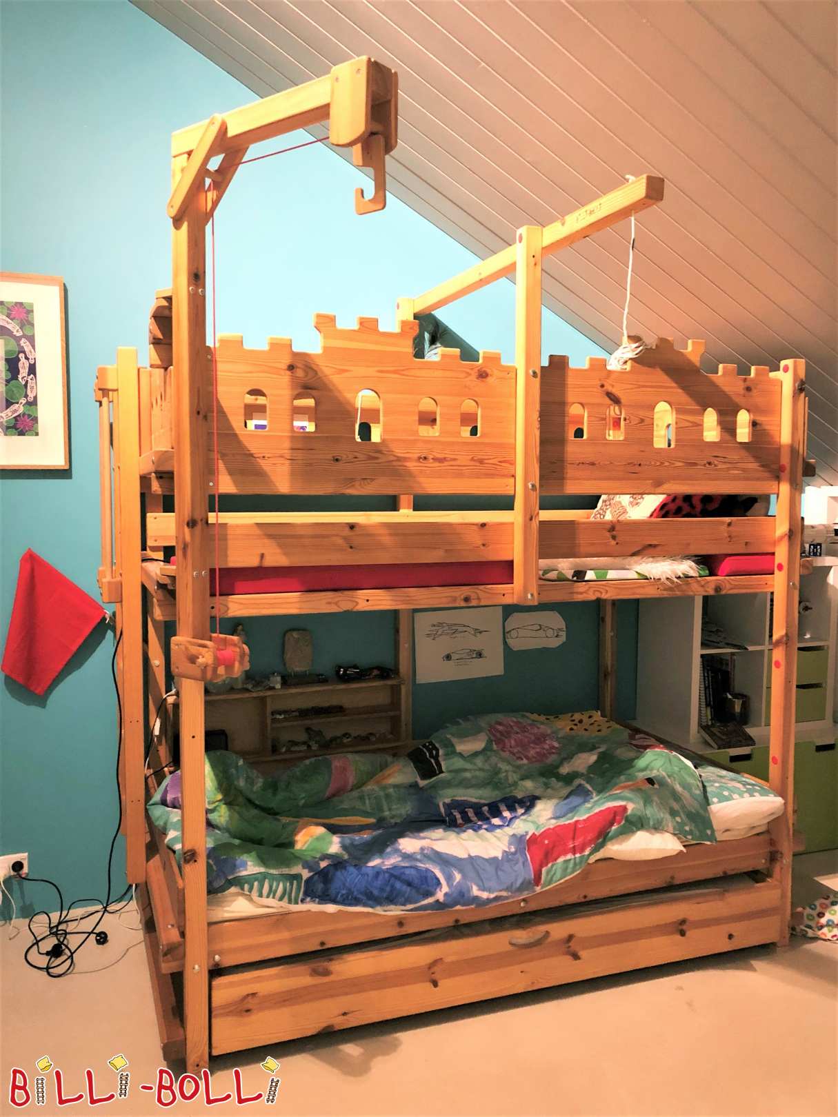 Bunk Bed in Melbourne (Australia), pine oil-waxed, 100 x 200 cm (Category: second hand kids’ furniture)