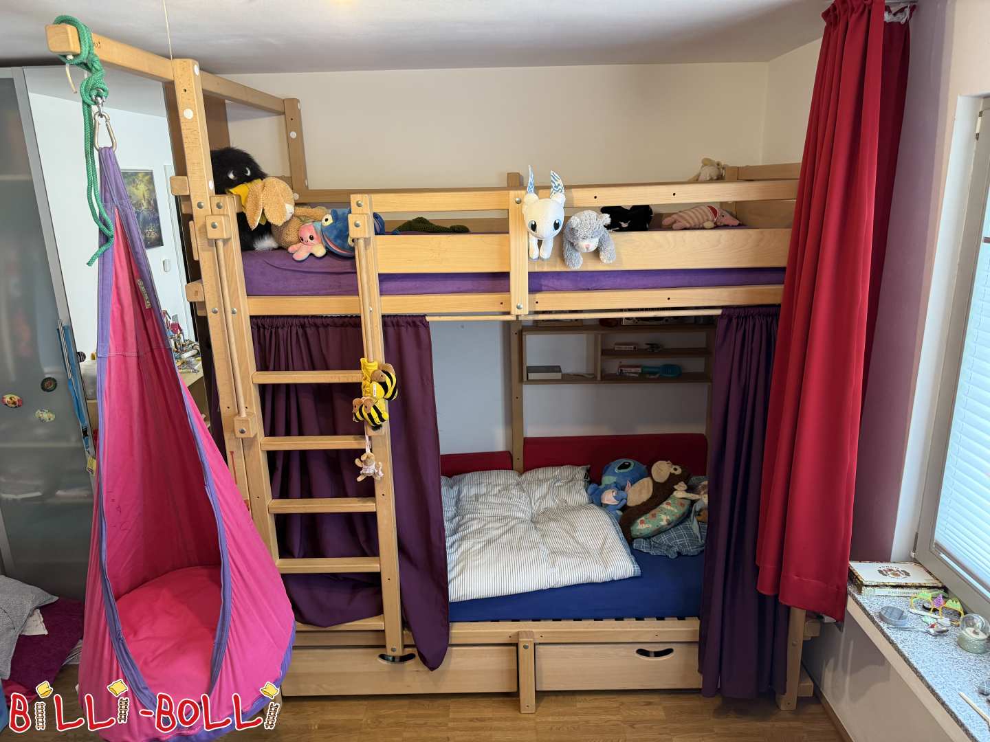 Cama de matrimonio / altillo 100x200 en faia con accesorios (Categoría: Cama tipo loft xuvenil usada)