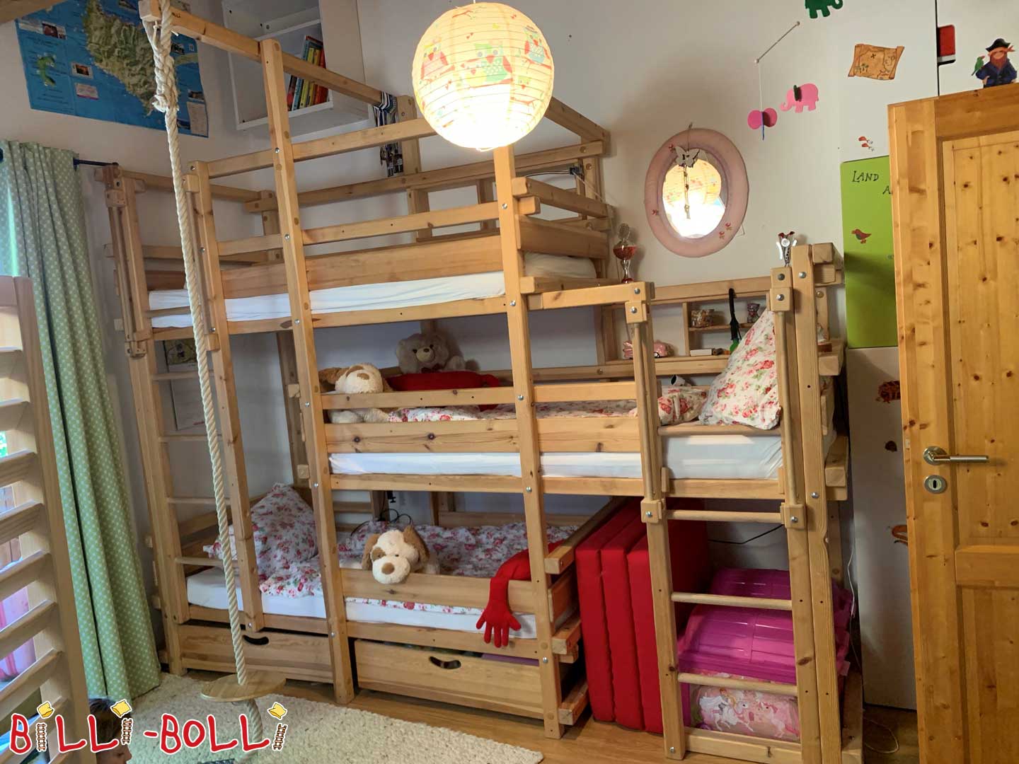 Tredobbelt seng, 190 x 90 cm (Kategori: Anvendte børnemøbler)
