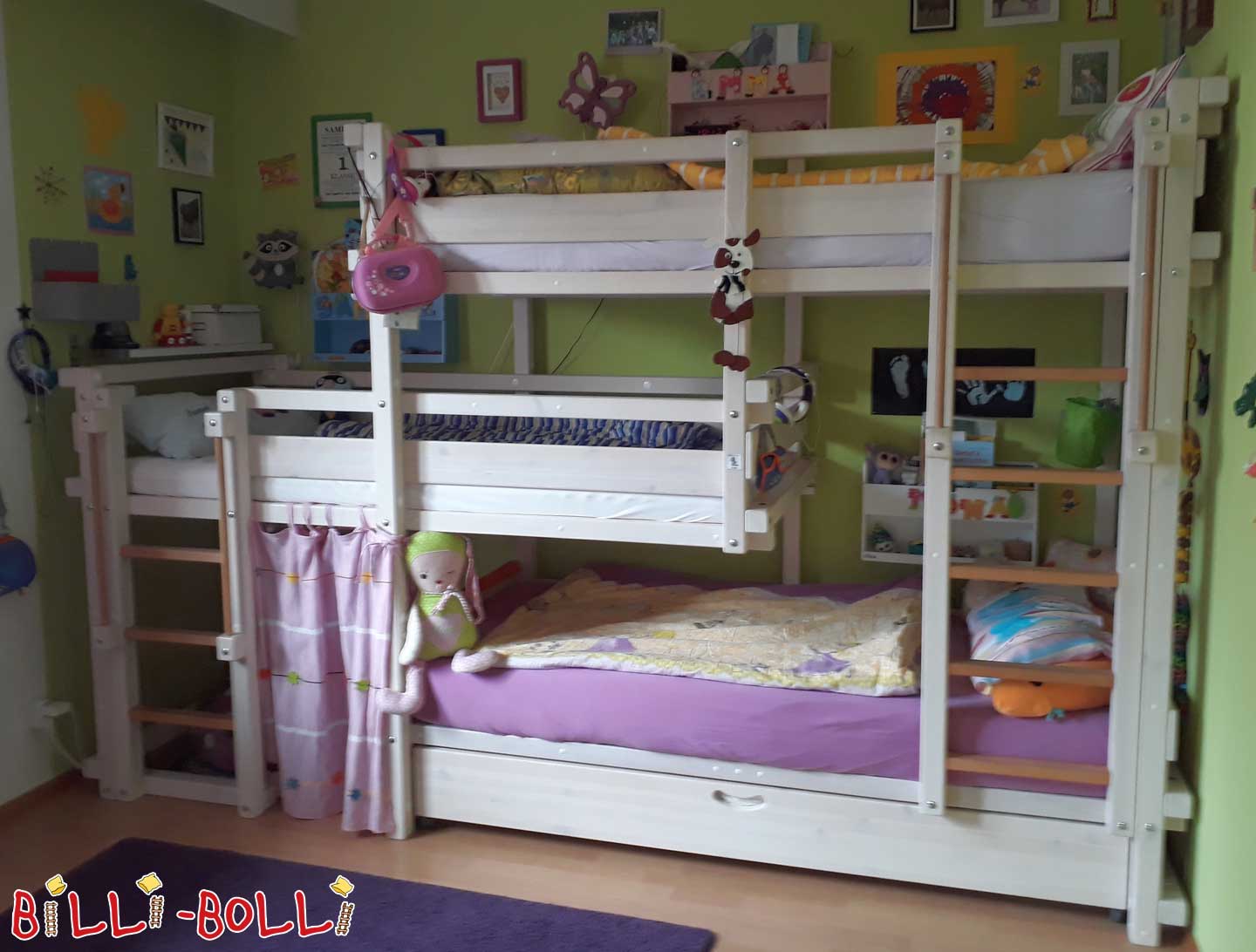 Cama tripla com cama de gaveta (Categoria: Mobiliário infantil usado)