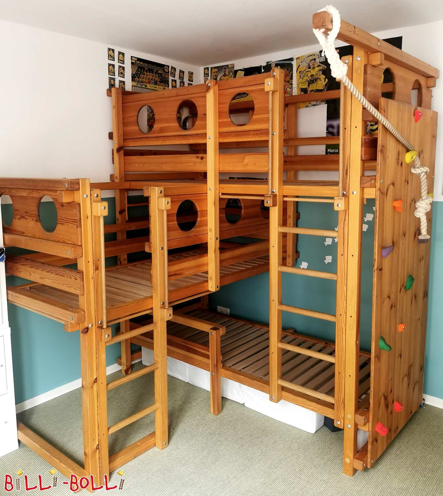 Triple bed type 2A over corner (Category: Corner Bunk Bed pre-owned)