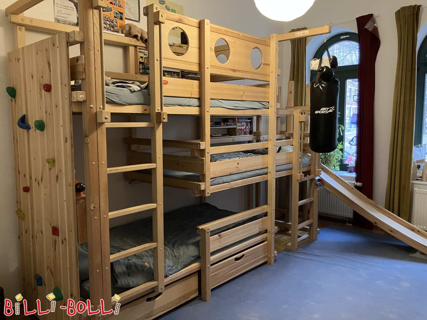 Triple bunk bed type 2B in Leipzig with lots of accessories (Category: Triple Bunk Beds pre-owned)