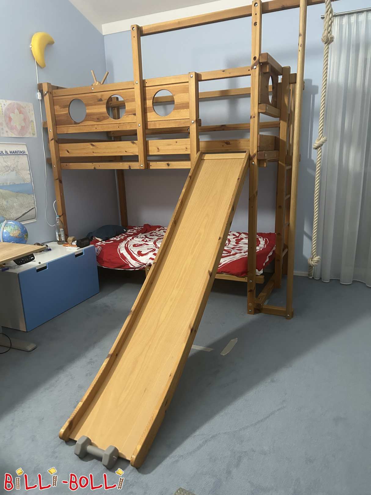 Bunk-over-corner bed 100x200, Pine, Ottobrunn (Category: Corner Bunk Bed pre-owned)