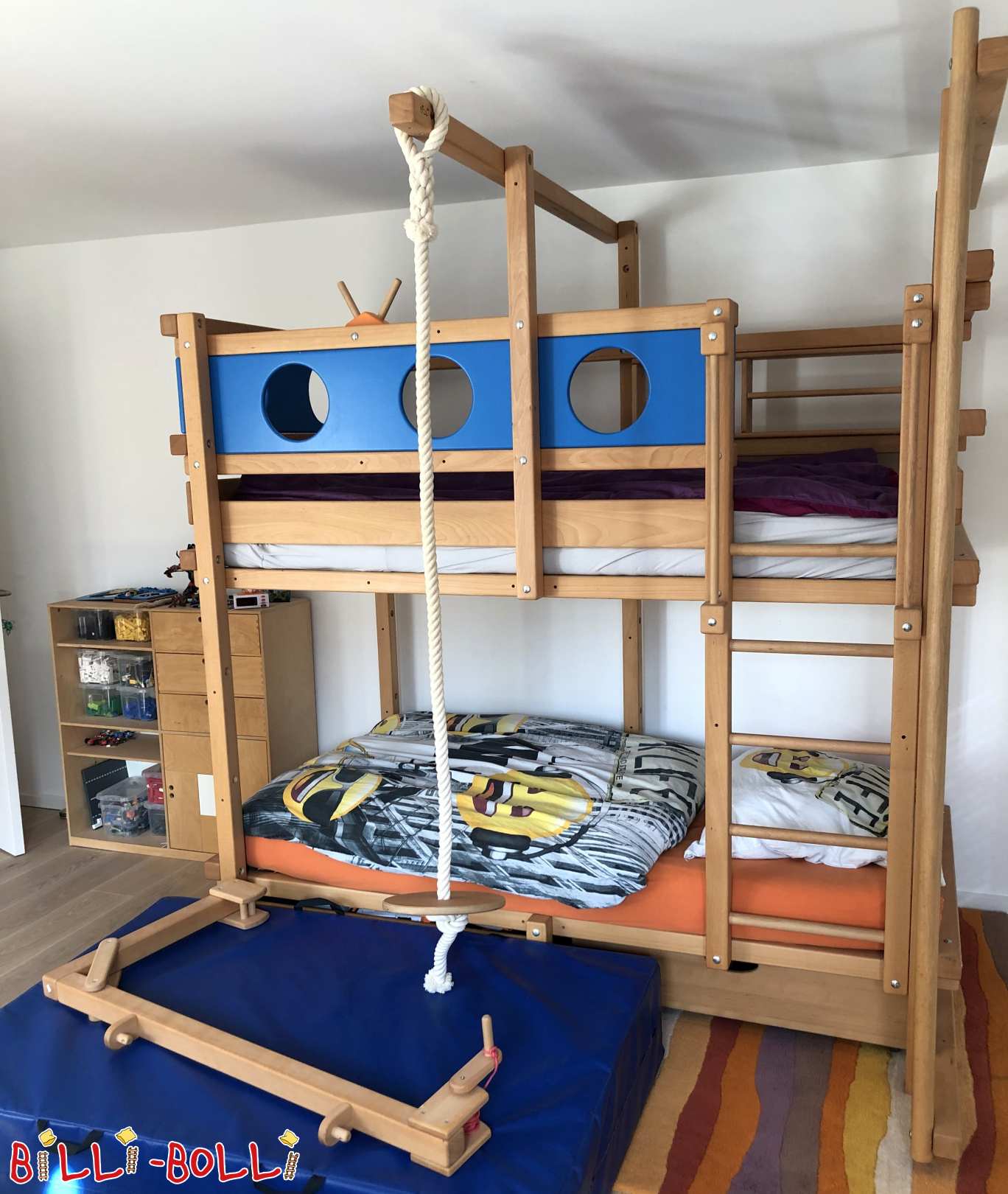 Bunk bed 100 x 200, oiled-waxed beech in Karlsruhe (Category: second hand bunk bed)