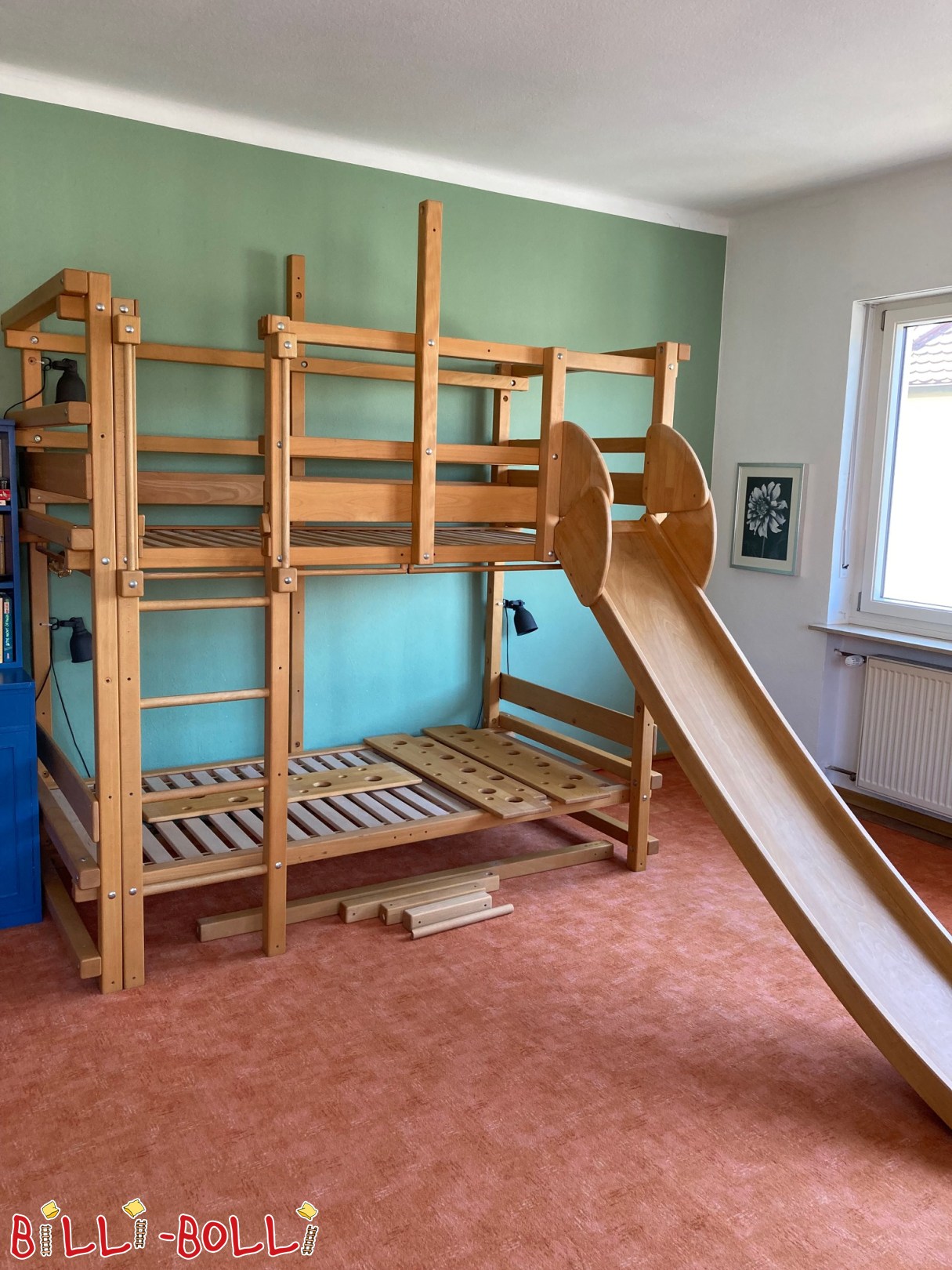 100x200 Stockbett mat Rutsch a Klammerbriet an geölt a gewaxt Bësch (Kategorie: gebrauchte Etagenbetten)