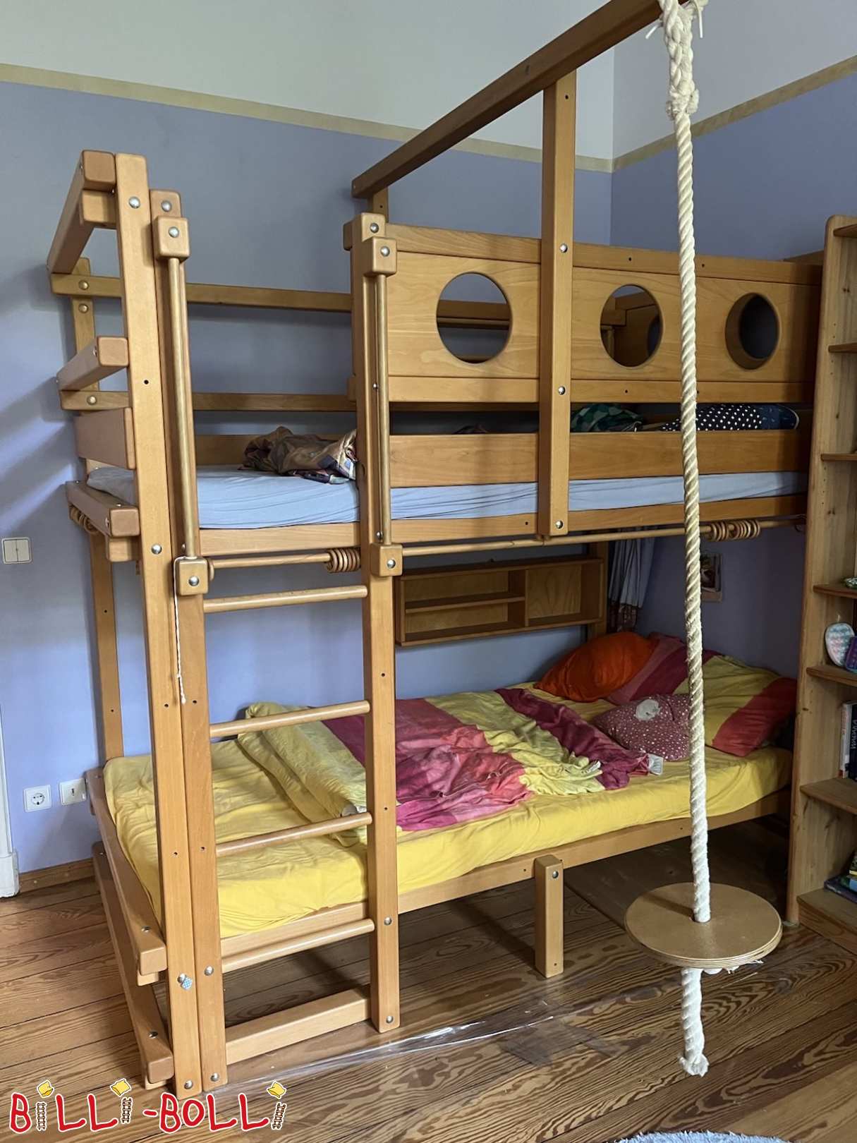 Bunk bed 100x200 with accessories and swing (Category: Bunk Bed pre-owned)
