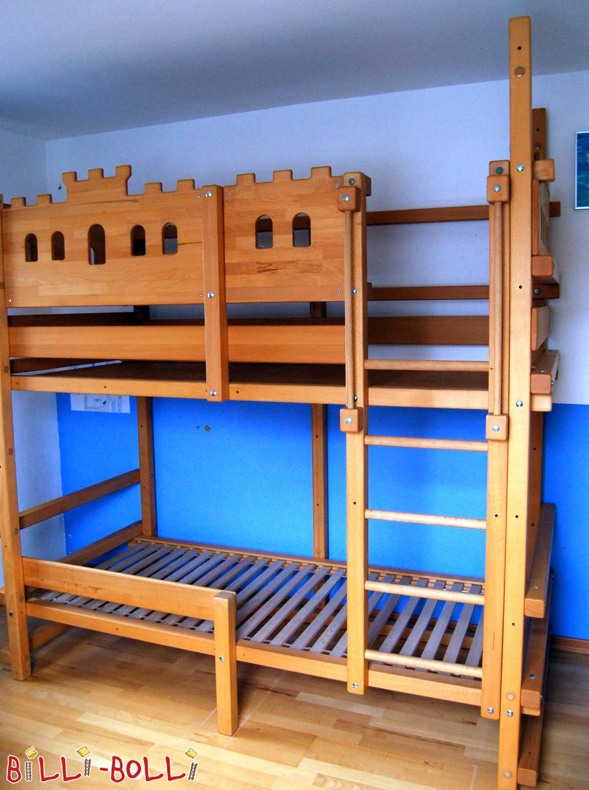 Letto a castello, 90 x 200 cm, faggio oliato-cerato (Categoria: letto a castello usato)