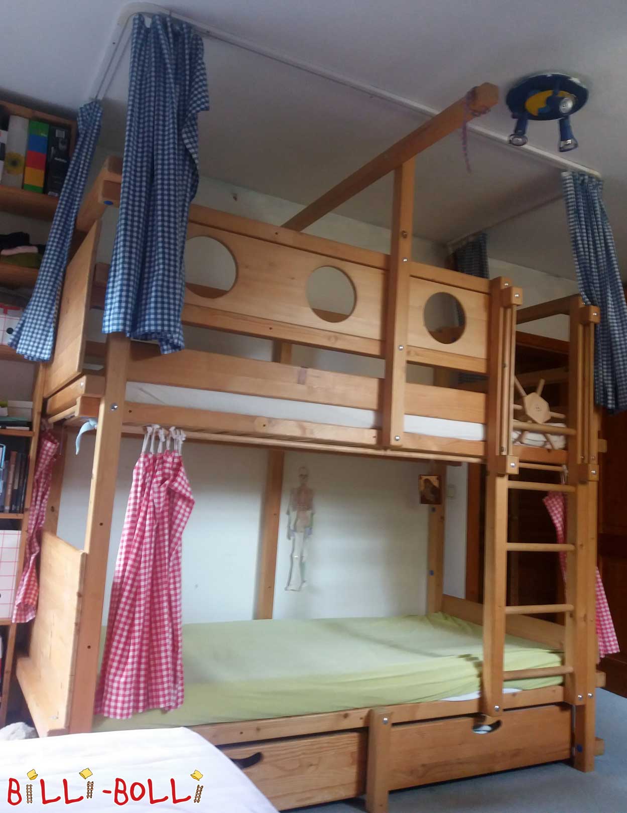 Łóżko piętrowe, 90 x 200 cm, świerk nieleczony (Kategoria: Łóżko piętrowe używane)