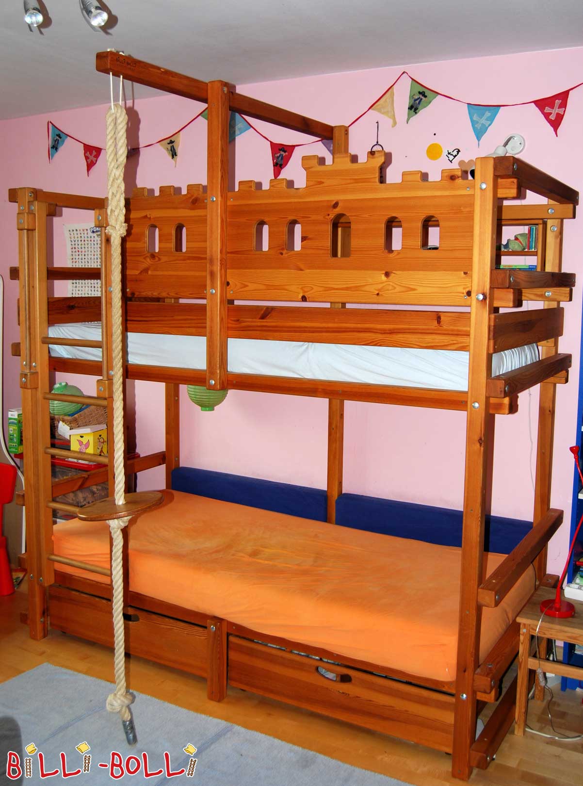 Двухъярусная кровать, 90 x 200 см, промасленная вощеная сосна (Категория: Двухъярусная кровать б/у)