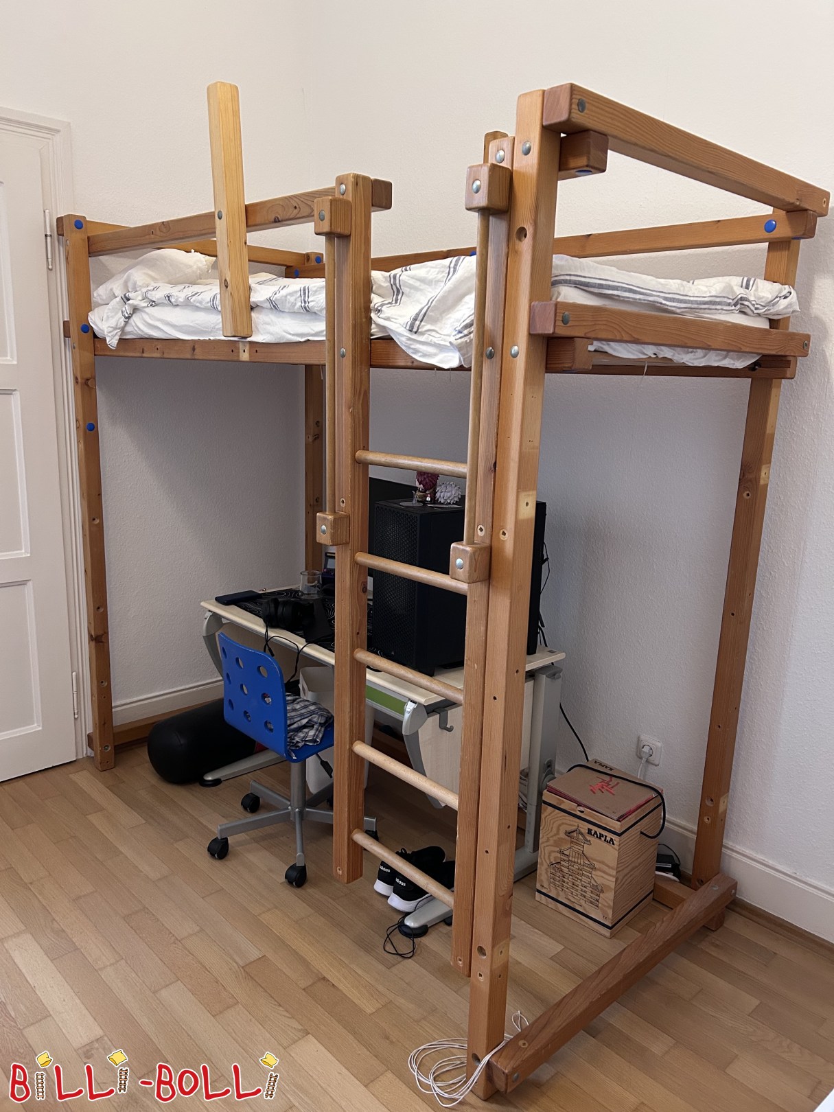 Etagenbett 90 x 200 cm aus geöltem Fichteholz mat Accessoiren (Kategorie: gebrauchte Etagenbetten)