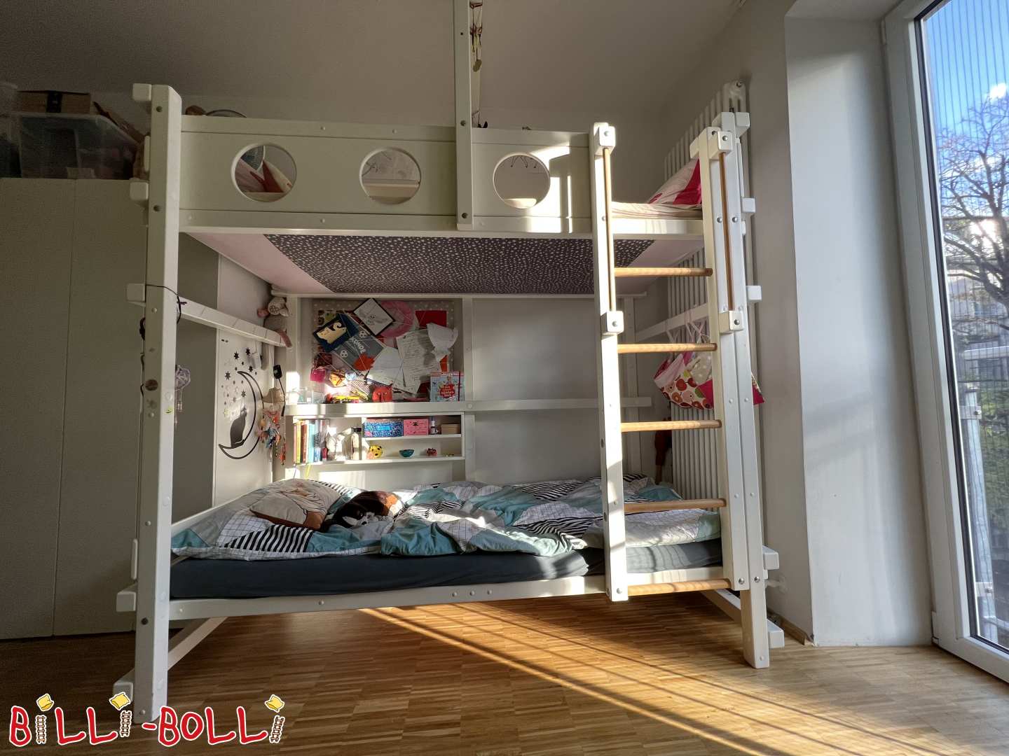 سرير بطابقين (90 * 200) خشب الزان الأبيض مطلي في ميونيخ (الفئة: سرير بطابقين used)