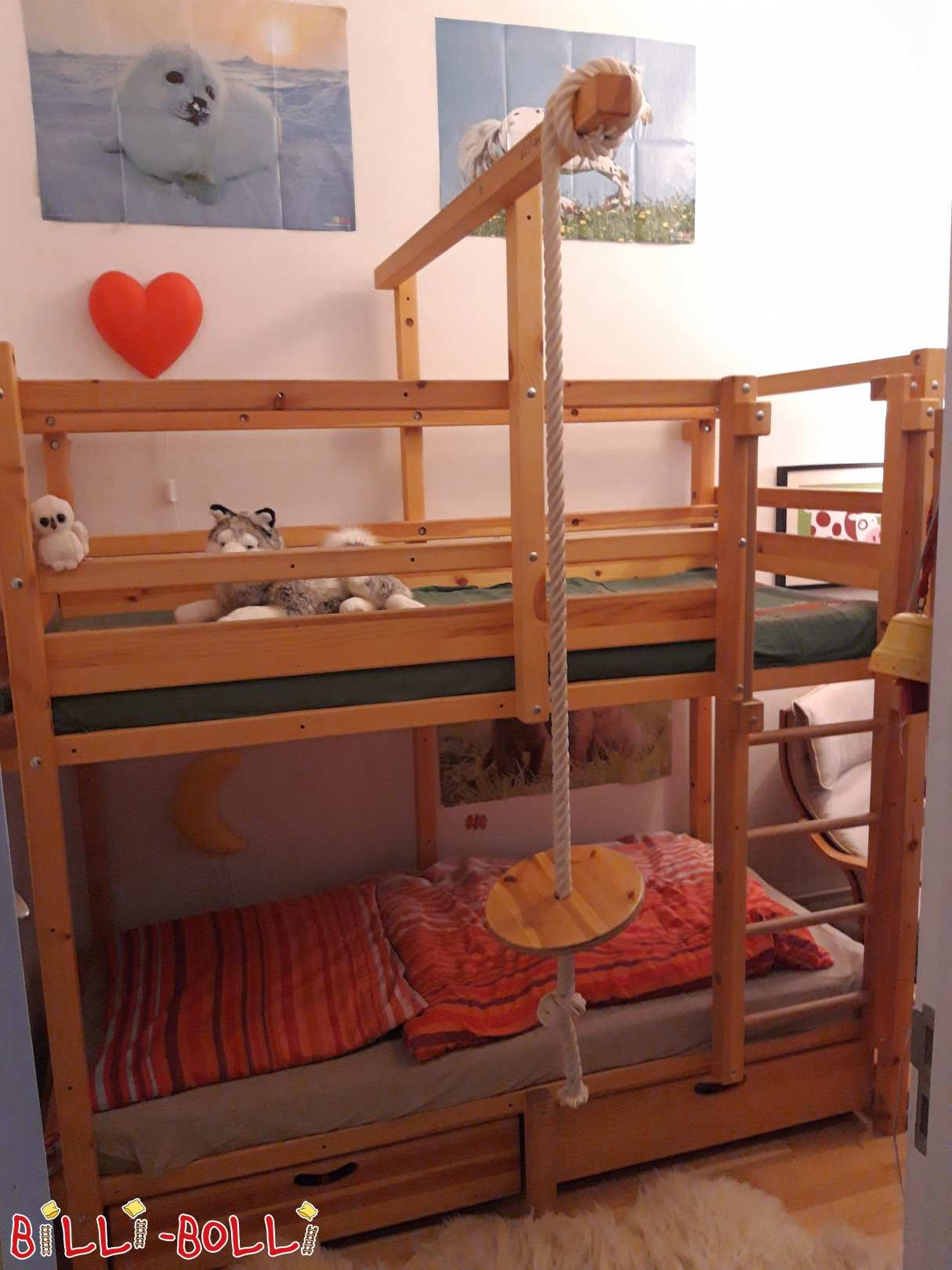Bunk bed 90x200, pine oiled in Berlin (Category: second hand loft bed)