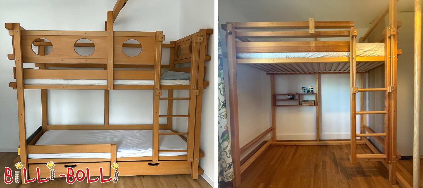 Катачки кревет 90x200 см со пожарникарски столб во Луцерн (Швајцарија) (Категорија: Половна кревет-спаленка)