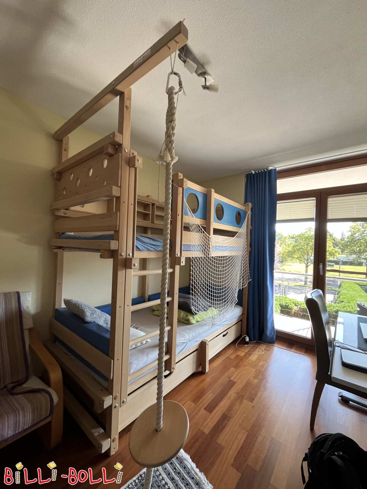 Bunk bed 90x220cm (special size), beech (Category: Bunk Bed pre-owned)
