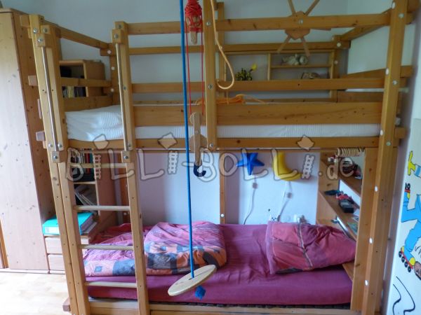 Bunk bed made of spruce, 100 x 200 cm (Category: second hand bunk bed)