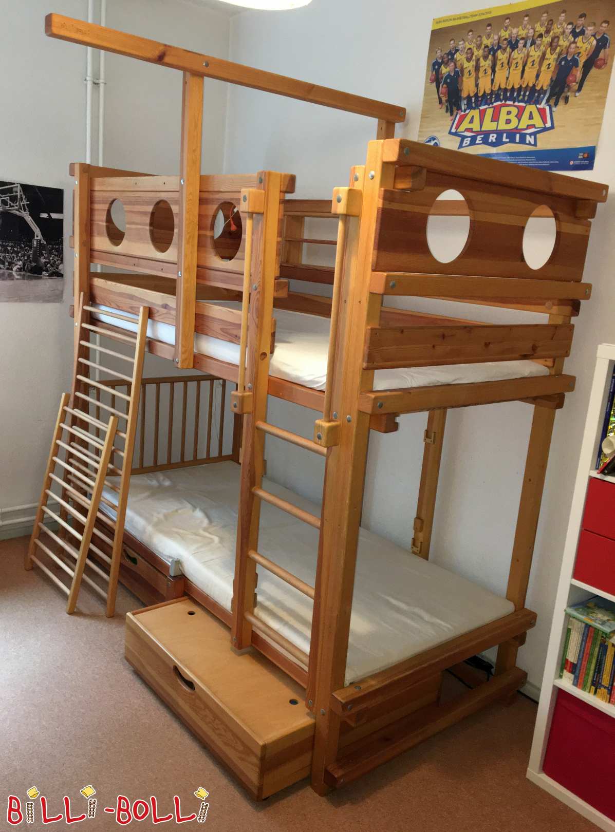 Bunk bed made of pine oiled-waxed, Berlin (Category: second hand bunk bed)