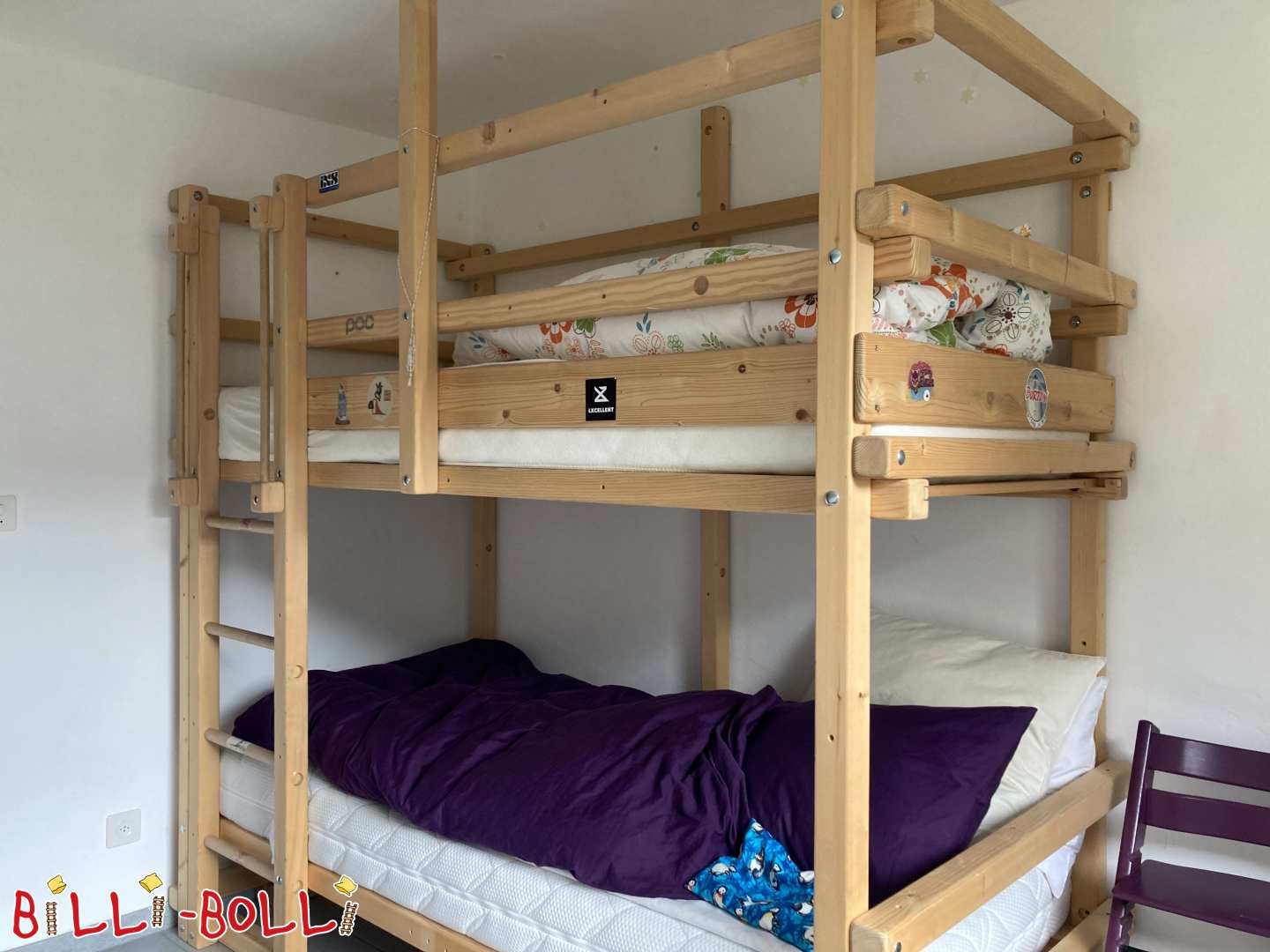 Двох'ярусне ліжко з необробленої ялини Цюріх або Флімс / Швейцарія (Категорія: Використано двоярусне ліжко)