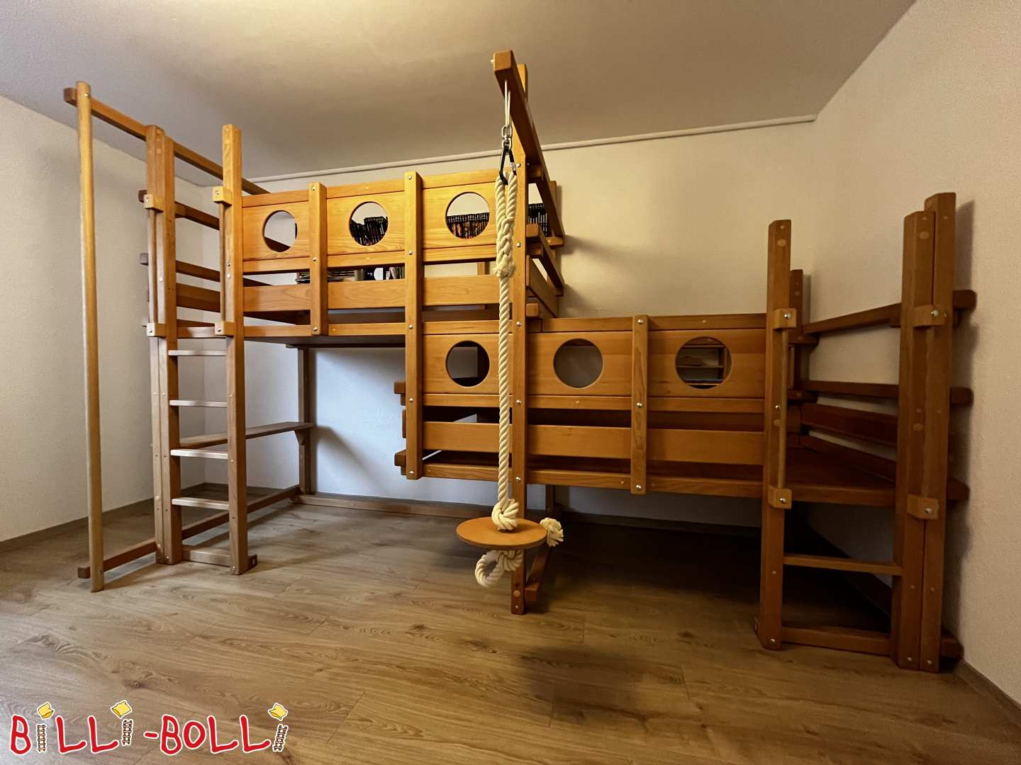 Oboustranná patrová postel 100x200 cm, buk, stáří cca 1 rok, u Hamburku (Kategorie: Dvoupatrové palandy používané)