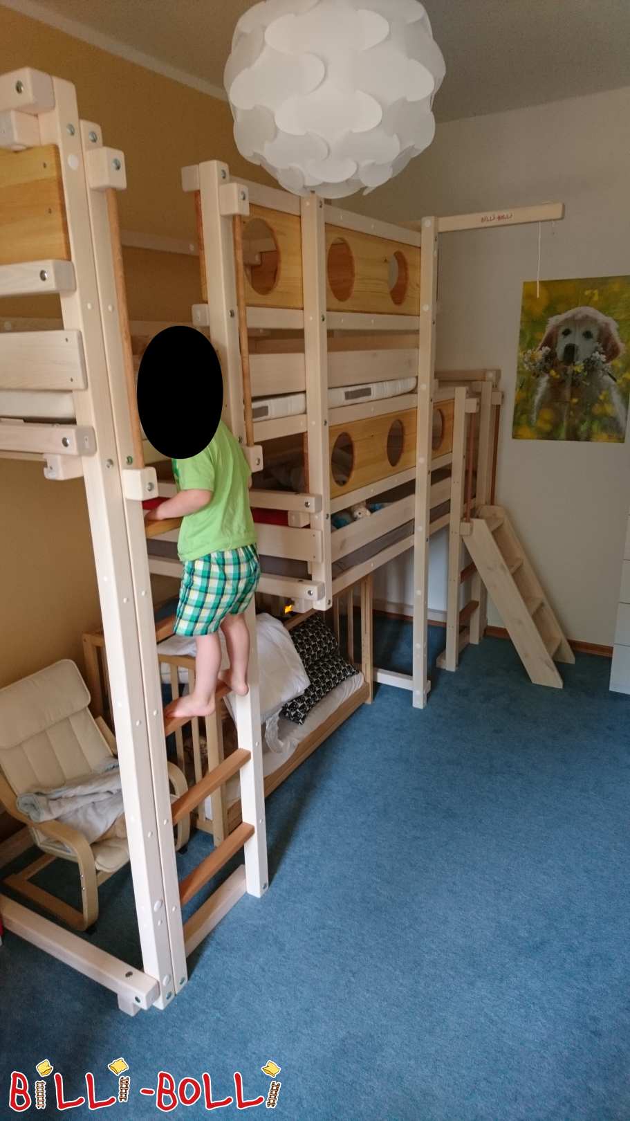 Bunk bed, both-top bed, type 2B, laterally offset, 90x200 cm (Category: Both-Up Bunk Beds pre-owned)
