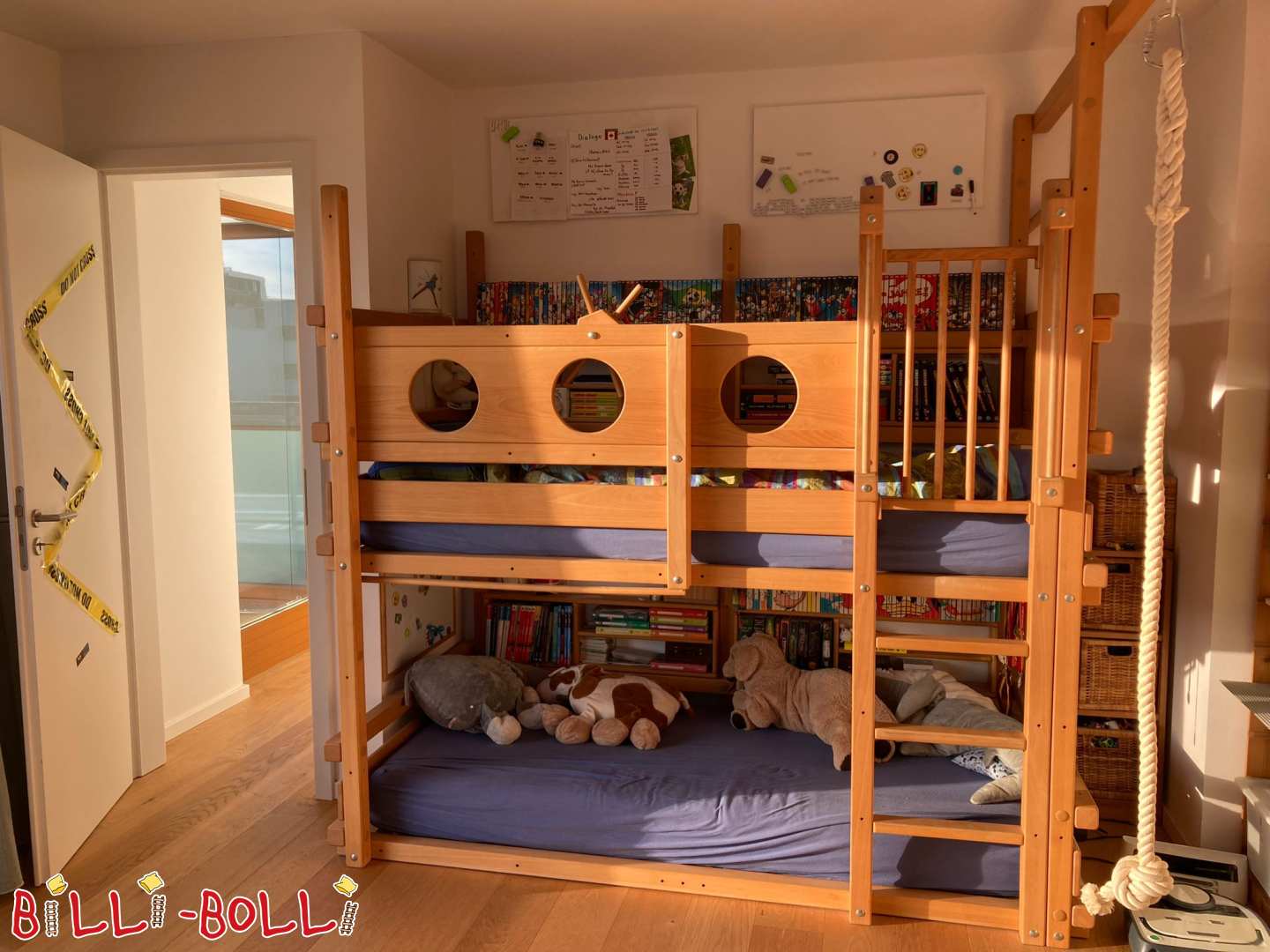 Bunk bed beech oiled 100 x 200cm with many accessories in Frankfurt (Category: Bunk Bed pre-owned)