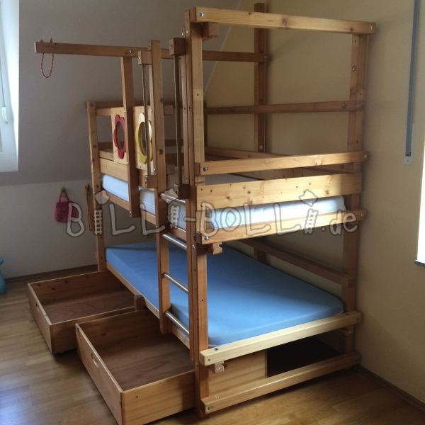 Bunk bed oiled spruce 90 x 200 cm (Category: second hand loft bed)